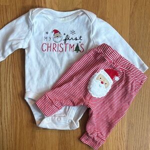 Newborn Carter's My First Christmas Santa Set